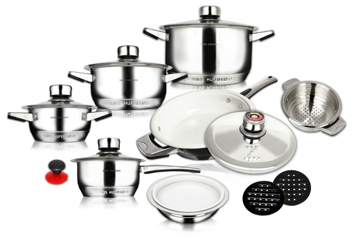 16 pcs mushroom edge S/S cookware set